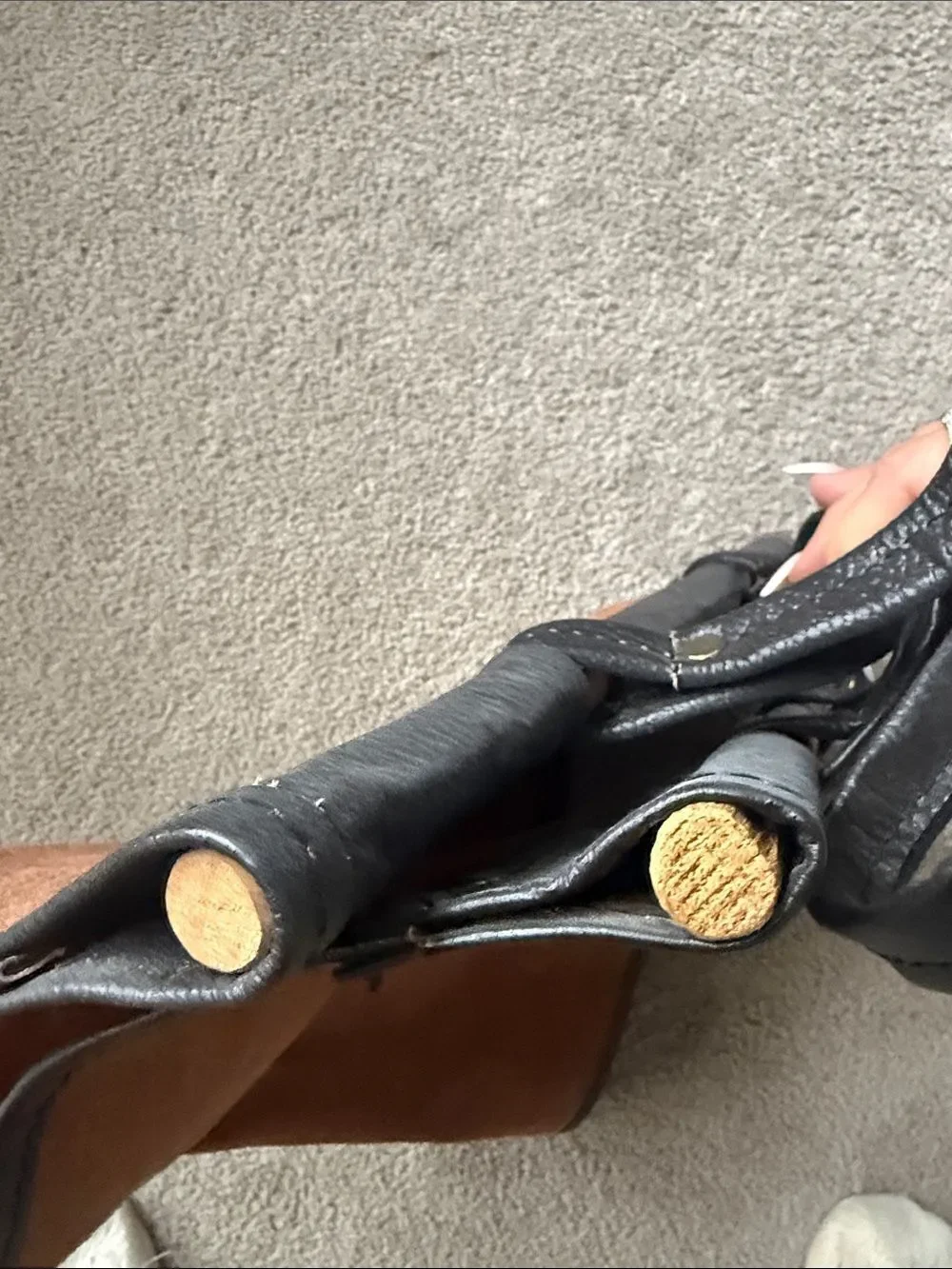 Log Carrier in Suede and Leather!